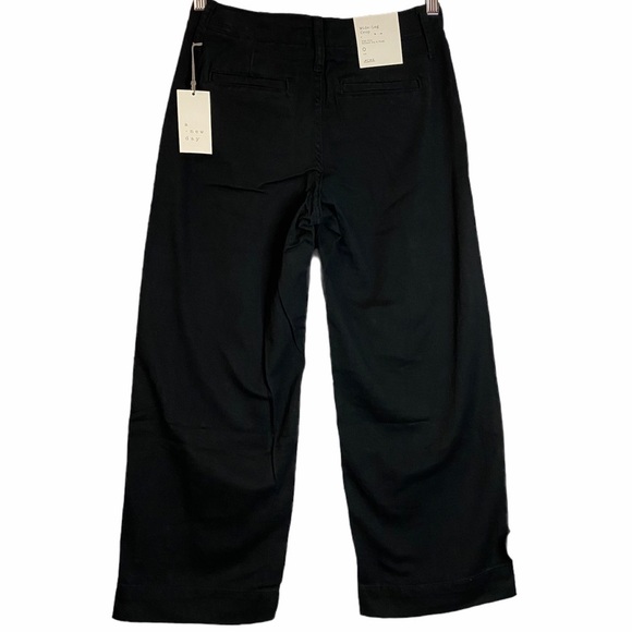 A New Day High Rise Cropped Wide Leg Black Stretch Pocket Pants 0 - Picture 2 of 11